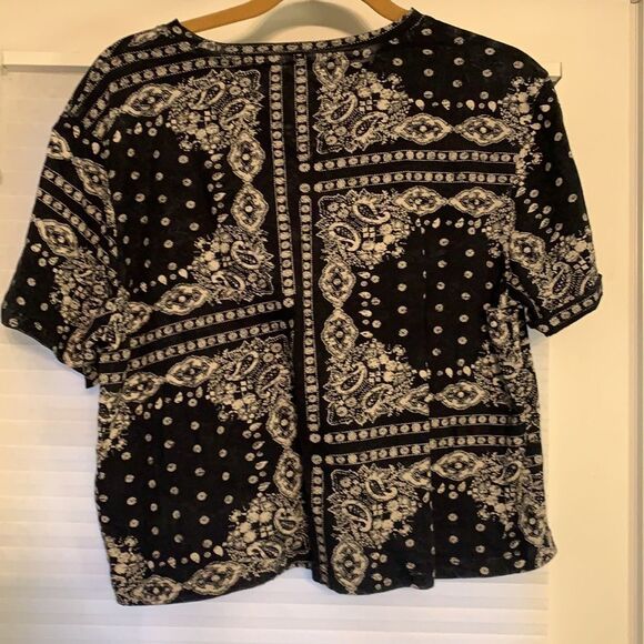 Tommy Hilfiger Jeans Blue White Red Crop Top Tee Medium - Picture 2 of 5